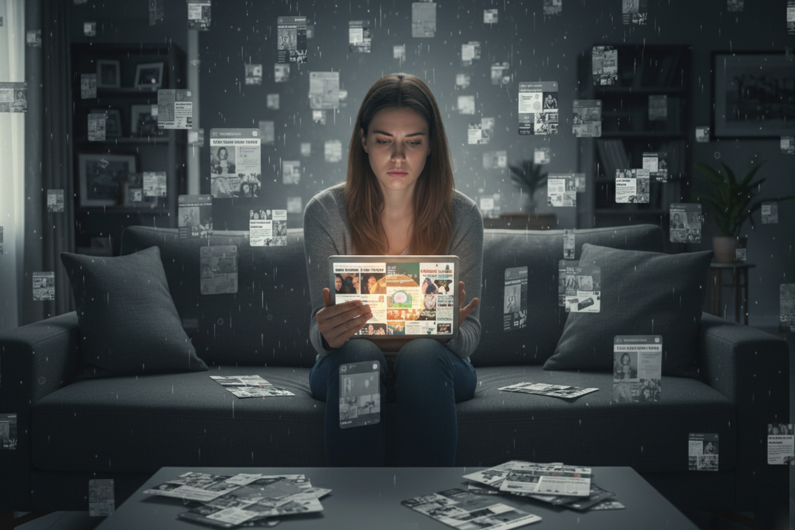 NYOUS - Ragazza sommersa da infobesità e infodemia